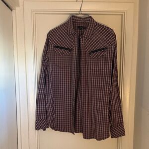 Diesel Men's Red and Black Checkered Shirt Jacket